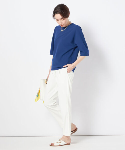 NOLLEY’S(ノーリーズ)の「ソリビア/ツイルイージーテーパードパンツ(その他パンツ・レディース・ホワイト/ブラック/ネイビー・34/36/38)」の5枚目の写真