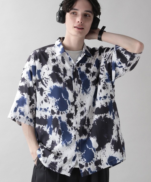 RAGEBLUE（レイジブルー）の「レトロ総柄プリントシャツ（シャツ/ブラウス・メンズ・ブラック/ホワイト系その他/ブラック系その他/ブラウン系その他/グリーン系その他/ベージュ/グリーン/ブラック系その他7・LARGE/MEDIUM）」の9枚目の写真