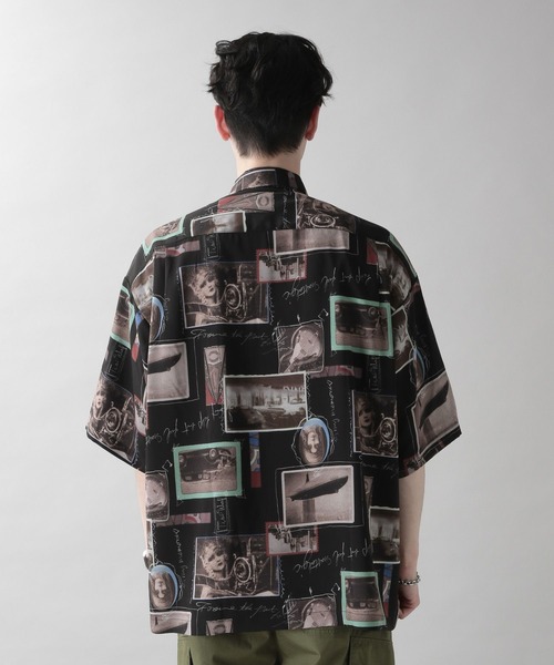 RAGEBLUE（レイジブルー）の「レトロ総柄プリントシャツ（シャツ/ブラウス・メンズ・ブラック/ホワイト系その他/ブラック系その他/ブラウン系その他/グリーン系その他/ベージュ/グリーン/ブラック系その他7・LARGE/MEDIUM）」の18枚目の写真