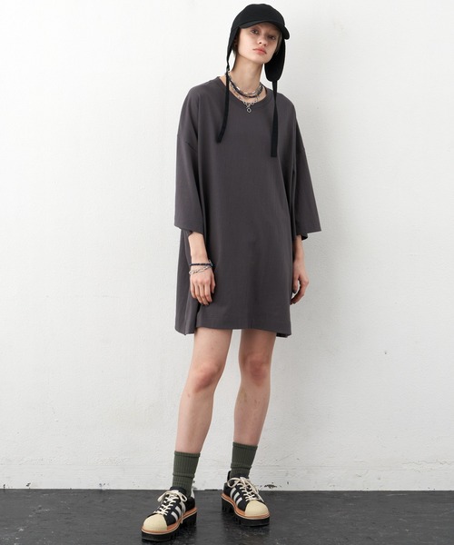 AIVER（アイバー）の「AIVER　16/-ウォッシュ天竺モンスターS/S TEE（Tシャツ/カットソー・メンズ・ブラック/チャコールグレー/ピンク/ホワイト・FREE）」の14枚目の写真