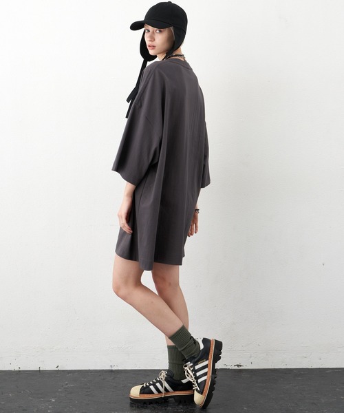 AIVER（アイバー）の「AIVER　16/-ウォッシュ天竺モンスターS/S TEE（Tシャツ/カットソー・メンズ・ブラック/チャコールグレー/ピンク/ホワイト・FREE）」の15枚目の写真