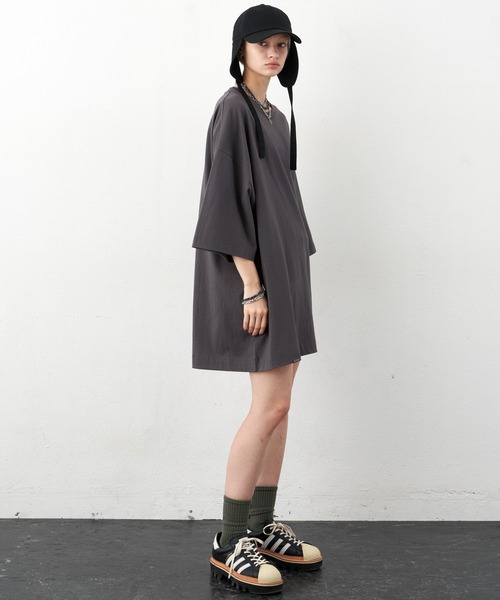 AIVER（アイバー）の「AIVER　16/-ウォッシュ天竺モンスターS/S TEE（Tシャツ/カットソー・メンズ・ブラック/チャコールグレー/ピンク/ホワイト・FREE）」の17枚目の写真