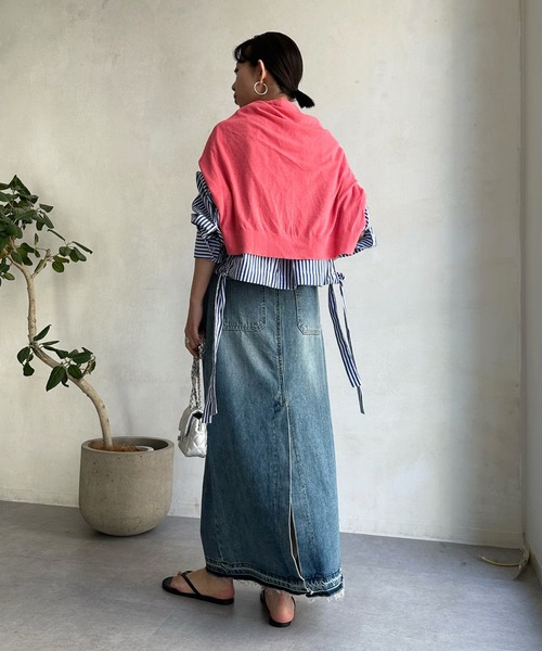 DouDou（ドゥドゥ）の「デニムタイトスカート（デニムスカート・レディース・ブルー・36/38）」の6枚目の写真