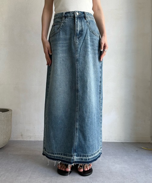 DouDou（ドゥドゥ）の「デニムタイトスカート（デニムスカート・レディース・ブルー・36/38）」の11枚目の写真