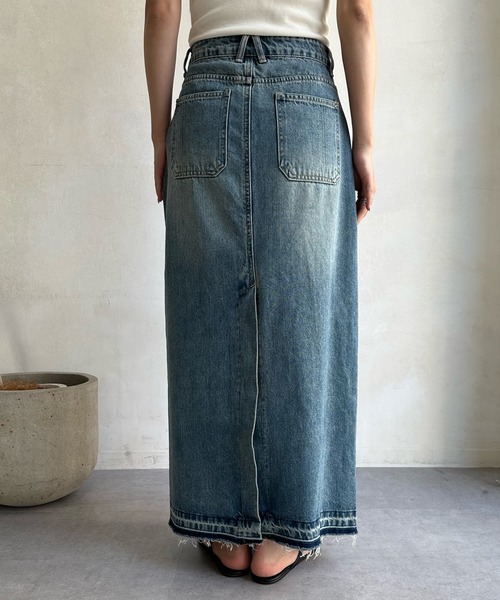 DouDou（ドゥドゥ）の「デニムタイトスカート（デニムスカート・レディース・ブルー・36/38）」の13枚目の写真