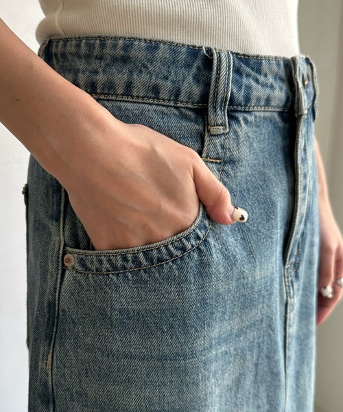 DouDou（ドゥドゥ）の「デニムタイトスカート（デニムスカート・レディース・ブルー・36/38）」の15枚目の写真