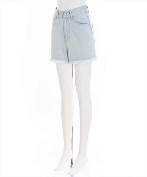 clear(クリア)の「デニムフリンジショートパンツ(デニムパンツ・レディース・ブラック/ライトブルー・S/M)」の3枚目の写真