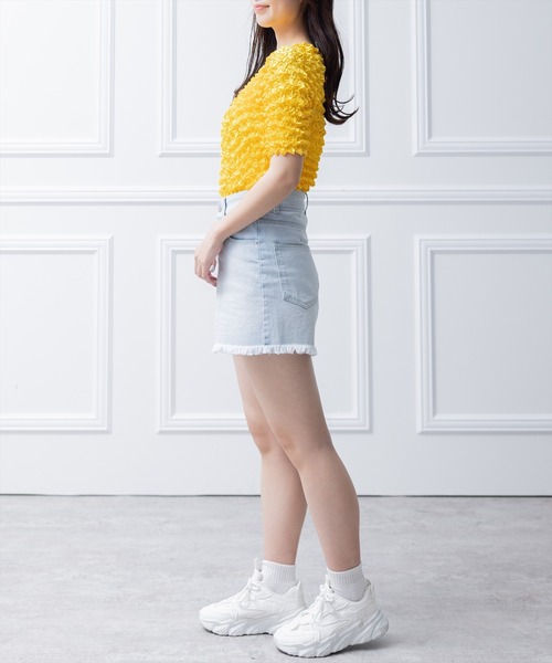 clear(クリア)の「デニムフリンジショートパンツ(デニムパンツ・レディース・ブラック/ライトブルー・S/M)」の18枚目の写真