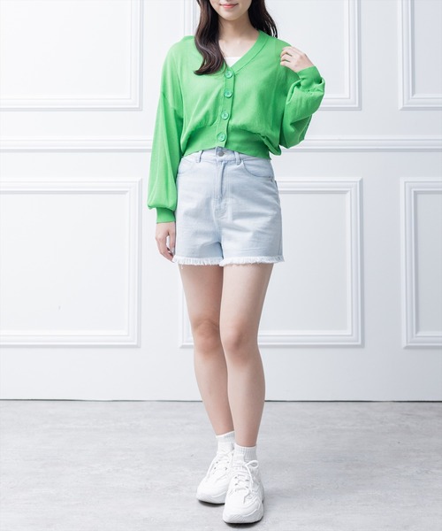 clear(クリア)の「デニムフリンジショートパンツ(デニムパンツ・レディース・ブラック/ライトブルー・S/M)」の20枚目の写真