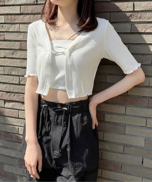 one way（ワンウェイ）の「アンサンブルテレコトップス（Tシャツ/カットソー・レディース・ピンク/ホワイト/ブラック/ブルー・FREE）」の2枚目の写真