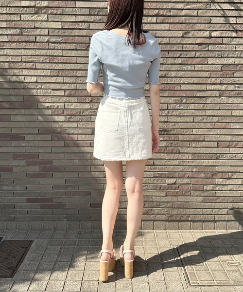 one way（ワンウェイ）の「アンサンブルテレコトップス（Tシャツ/カットソー・レディース・ピンク/ホワイト/ブラック/ブルー・FREE）」の19枚目の写真