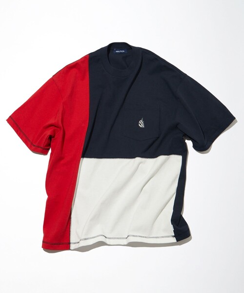 NAUTICA（ノーティカ）の「NAUTICA/ノーティカ Color Block S/S Pocket Tee/カラーブロック ショートスリーブ ポケットTシャツ（Tシャツ/カットソー・メンズ・ネイビー/グリーン・X-LARGE/MEDIUM/LARGE/SMALL）」の4枚目の写真