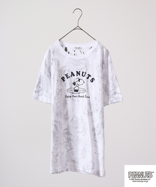 PEANUTS(ピーナッツ)の「PEANUTS スヌーピー スラブ 天竺 半袖Tシャツ(Tシャツ/カットソー・レディース・オレンジ/ブルーグリーン/レッド/ネイビー/カーキ/グレー・LL/M/L)」の2枚目の写真