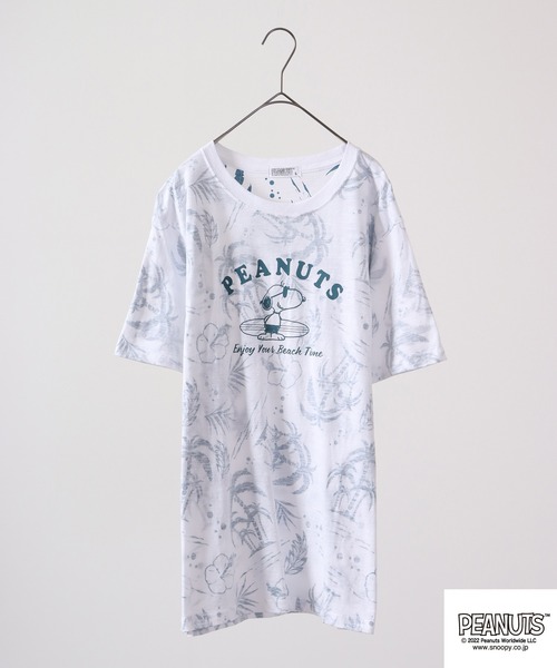 PEANUTS(ピーナッツ)の「PEANUTS スヌーピー スラブ 天竺 半袖Tシャツ(Tシャツ/カットソー・レディース・オレンジ/ブルーグリーン/レッド/ネイビー/カーキ/グレー・LL/M/L)」の4枚目の写真