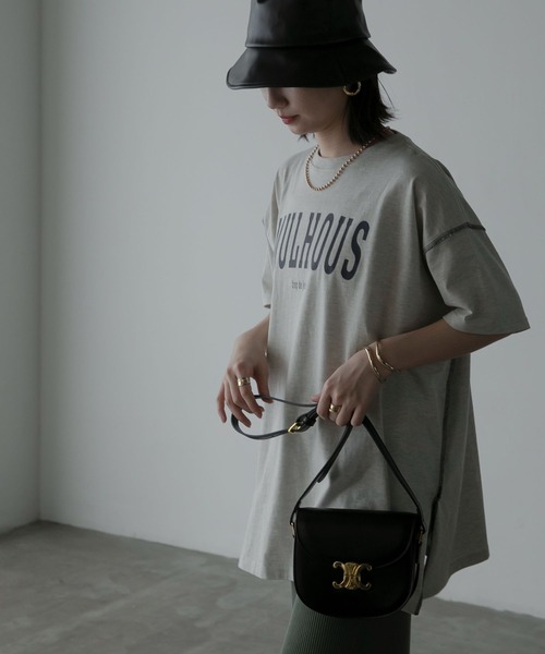 Anss.me(アンスミー)の「【Anss.me】配色アウトロックエンブレムカレッジプリントTシャツ(Tシャツ/カットソー・レディース・ホワイト系1/ホワイト系2/グレー系2/アイボリー系2/アイボリー系1/ネイビー系1/ブラック系1・FREE)」の6枚目の写真