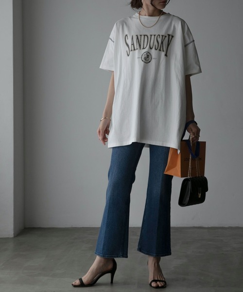 Anss.me(アンスミー)の「【Anss.me】配色アウトロックエンブレムカレッジプリントTシャツ(Tシャツ/カットソー・レディース・ホワイト系1/ホワイト系2/グレー系2/アイボリー系2/アイボリー系1/ネイビー系1/ブラック系1・FREE)」の22枚目の写真