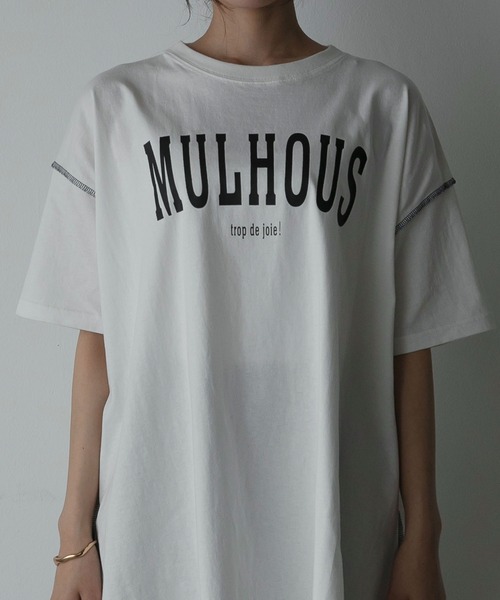 Anss.me(アンスミー)の「【Anss.me】配色アウトロックエンブレムカレッジプリントTシャツ(Tシャツ/カットソー・レディース・ホワイト系1/ホワイト系2/グレー系2/アイボリー系2/アイボリー系1/ネイビー系1/ブラック系1・FREE)」の13枚目の写真