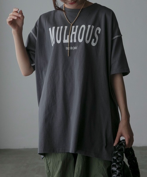 Anss.me(アンスミー)の「【Anss.me】配色アウトロックエンブレムカレッジプリントTシャツ(Tシャツ/カットソー・レディース・ホワイト系1/ホワイト系2/グレー系2/アイボリー系2/アイボリー系1/ネイビー系1/ブラック系1・FREE)」の19枚目の写真