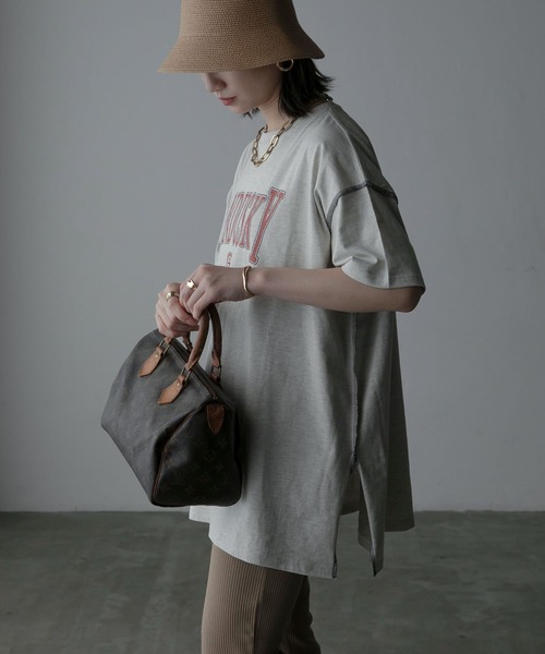 Anss.me(アンスミー)の「【Anss.me】配色アウトロックエンブレムカレッジプリントTシャツ(Tシャツ/カットソー・レディース・ホワイト系1/ホワイト系2/グレー系2/アイボリー系2/アイボリー系1/ネイビー系1/ブラック系1・FREE)」の18枚目の写真