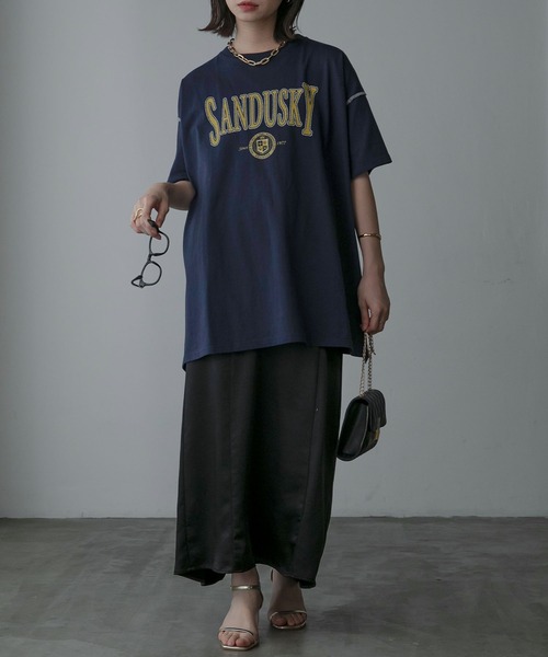 Anss.me(アンスミー)の「【Anss.me】配色アウトロックエンブレムカレッジプリントTシャツ(Tシャツ/カットソー・レディース・ホワイト系1/ホワイト系2/グレー系2/アイボリー系2/アイボリー系1/ネイビー系1/ブラック系1・FREE)」の20枚目の写真