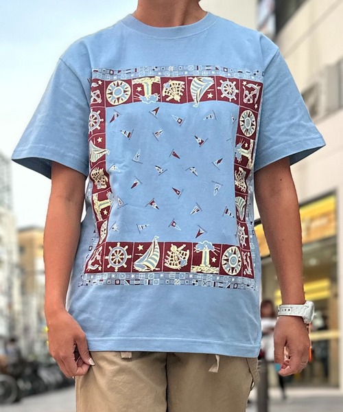 GREEN BOWL(グリーンボウル)の「Short-sleeve T-shirts(YACHT)(Tシャツ/カットソー・レディース・サックスブルー/ホワイト・M/L)」の2枚目の写真