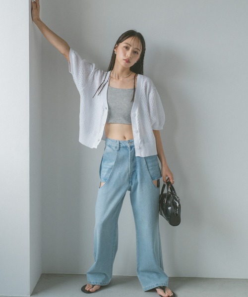 VANNIE U(ヴァニーユー)の「ぽこぽこニットカーディガン/前後2WAY(カーディガン/ボレロ・レディース・ブラック/レッド/アイボリー・FREE)」の11枚目の写真