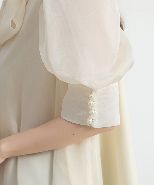 DAY CLOSET(デイ クローゼット)の「レディース 半袖ボウタイリボンシアーシフォンブラウス(シャツ/ブラウス・レディース・アイボリー・S/L/M)」の13枚目の写真