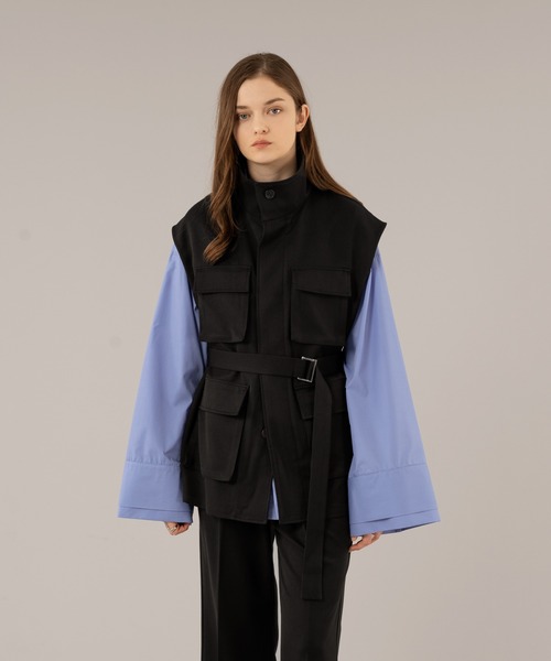 selle glant(セレグランテ)の「STAND NECK MILLITARY GILET/スタンドネックミリタリージレ(ベスト・メンズ・ダークグリーン/ブラック・SMALL/MEDIUM/LARGE)」の21枚目の写真