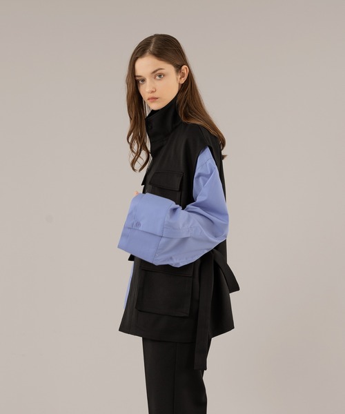 selle glant(セレグランテ)の「STAND NECK MILLITARY GILET/スタンドネックミリタリージレ(ベスト・メンズ・ダークグリーン/ブラック・SMALL/MEDIUM/LARGE)」の22枚目の写真