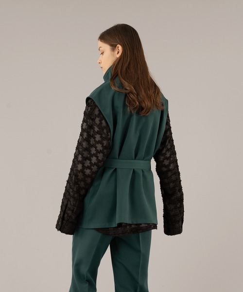 selle glant(セレグランテ)の「STAND NECK MILLITARY GILET/スタンドネックミリタリージレ(ベスト・メンズ・ダークグリーン/ブラック・SMALL/MEDIUM/LARGE)」の8枚目の写真