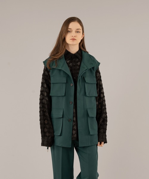 selle glant(セレグランテ)の「STAND NECK MILLITARY GILET/スタンドネックミリタリージレ(ベスト・メンズ・ダークグリーン/ブラック・SMALL/MEDIUM/LARGE)」の6枚目の写真