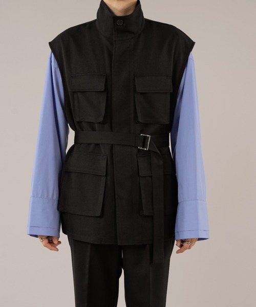 selle glant(セレグランテ)の「STAND NECK MILLITARY GILET/スタンドネックミリタリージレ(ベスト・メンズ・ダークグリーン/ブラック・SMALL/MEDIUM/LARGE)」の18枚目の写真