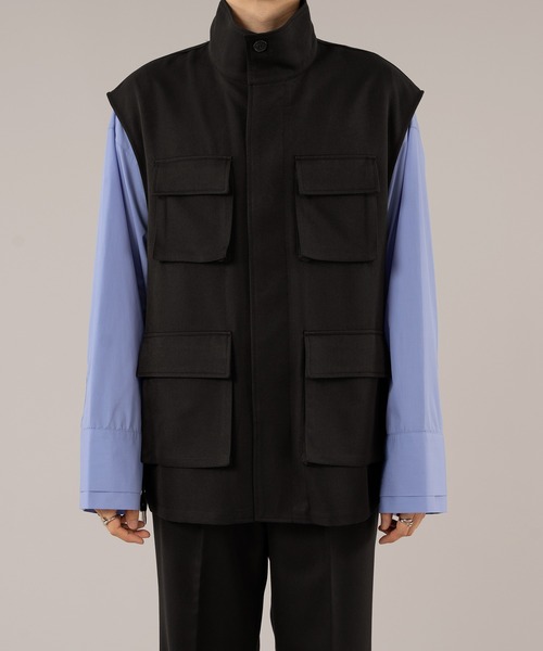 selle glant(セレグランテ)の「STAND NECK MILLITARY GILET/スタンドネックミリタリージレ(ベスト・メンズ・ダークグリーン/ブラック・SMALL/MEDIUM/LARGE)」の19枚目の写真