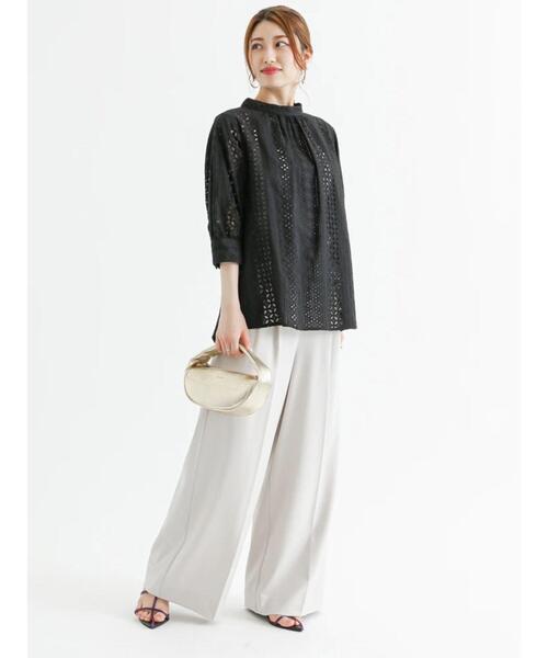 Te chichi（テチチ）の「リネンライクハイウエストワイドパンツ（その他パンツ・レディース・ブラック/キャメル/ライトベージュ・MEDIUM/SMALL）」の22枚目の写真