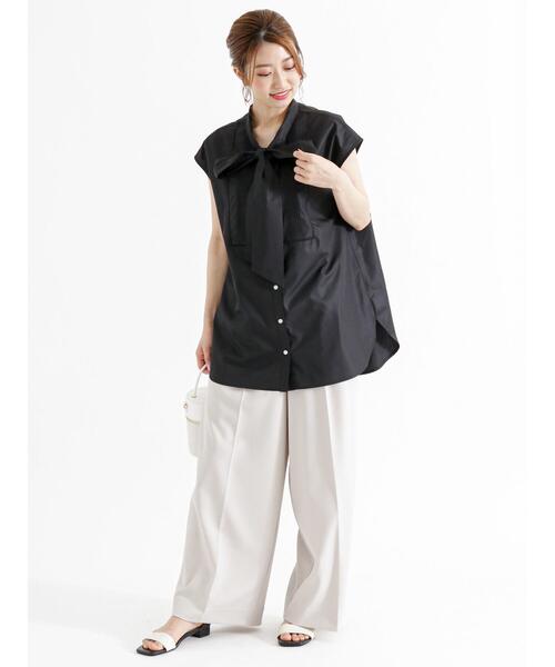 Te chichi（テチチ）の「リネンライクハイウエストワイドパンツ（その他パンツ・レディース・ブラック/キャメル/ライトベージュ・MEDIUM/SMALL）」の21枚目の写真