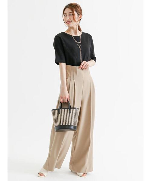 Te chichi（テチチ）の「リネンライクハイウエストワイドパンツ（その他パンツ・レディース・ブラック/キャメル/ライトベージュ・MEDIUM/SMALL）」の20枚目の写真