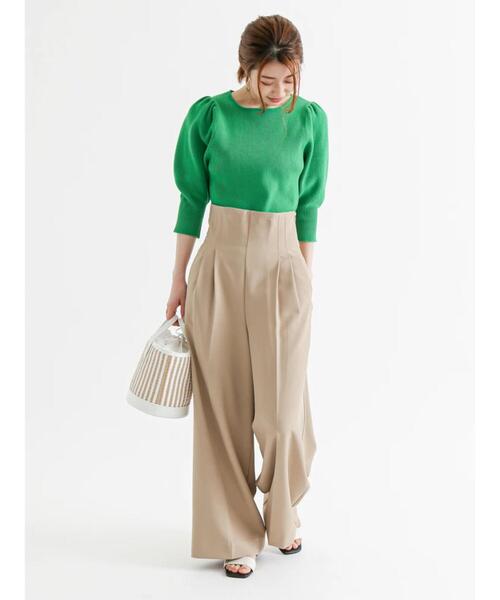 Te chichi（テチチ）の「リネンライクハイウエストワイドパンツ（その他パンツ・レディース・ブラック/キャメル/ライトベージュ・MEDIUM/SMALL）」の19枚目の写真