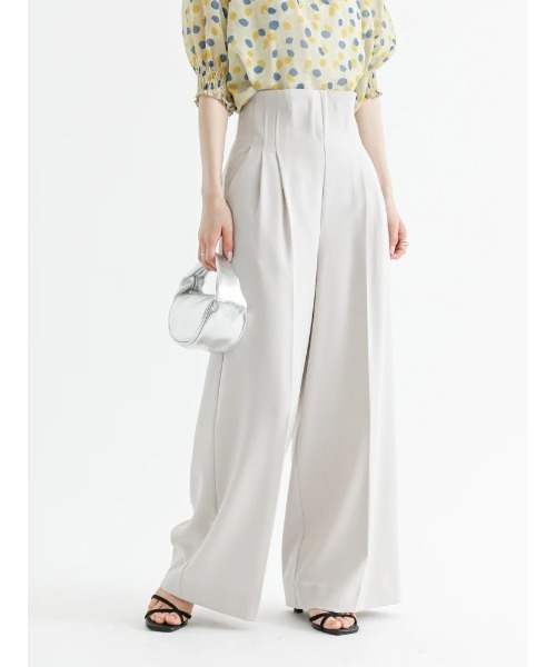 Te chichi（テチチ）の「リネンライクハイウエストワイドパンツ（その他パンツ・レディース・ブラック/キャメル/ライトベージュ・MEDIUM/SMALL）」の4枚目の写真