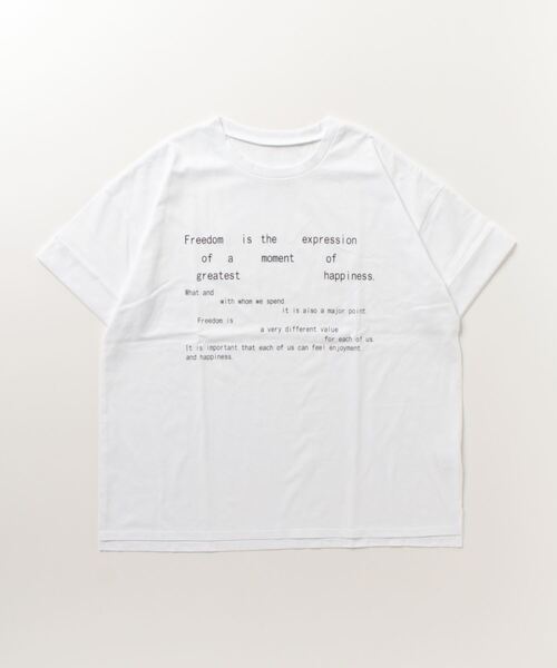 Per sist ence(パーシエンス)の「Per sist ence/パーシエンス ロールアップロゴTシャツ(Tシャツ/カットソー・レディース・ホワイト/ダークグレー・FREE)」の4枚目の写真
