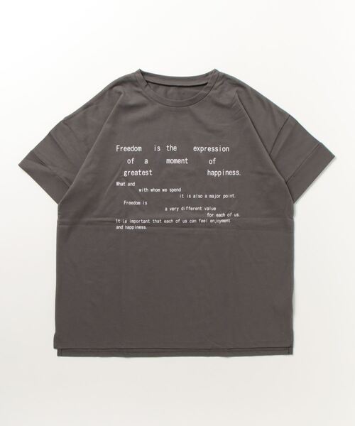 Per sist ence(パーシエンス)の「Per sist ence/パーシエンス ロールアップロゴTシャツ(Tシャツ/カットソー・レディース・ホワイト/ダークグレー・FREE)」の13枚目の写真