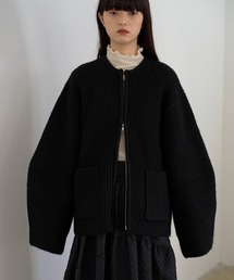 【Abor】エアーヤーンニットブルゾン