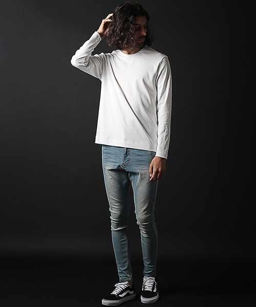 RATTLE TRAP（ラトルトラップ）の「シルケットスムースクルーネックロンT（Tシャツ/カットソー・メンズ・ホワイト/ブラック・LL/L/M/S）」の3枚目の写真