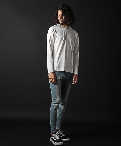 RATTLE TRAP（ラトルトラップ）の「シルケットスムースクルーネックロンT（Tシャツ/カットソー・メンズ・ホワイト/ブラック・LL/L/M/S）」の6枚目の写真
