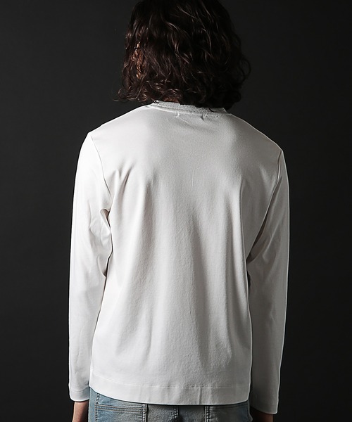 RATTLE TRAP（ラトルトラップ）の「シルケットスムースクルーネックロンT（Tシャツ/カットソー・メンズ・ホワイト/ブラック・LL/L/M/S）」の12枚目の写真