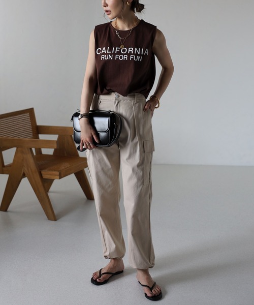Bonjour Sagan(ボンジュールサガン)の「CALIFORNIAロゴノースリーブT(Tシャツ/カットソー・レディース・ブラック/ホワイト/ダークブラウン・FREE)」の7枚目の写真