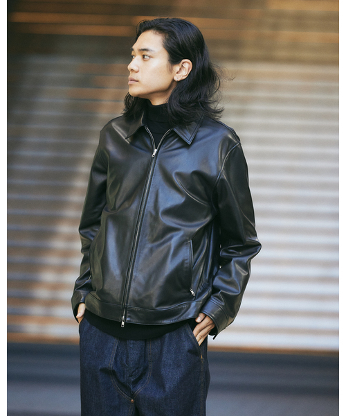 JOURNAL STANDARD シープレザーライダースブルゾン シープ レザー ウォッシュド ジップ ブルゾン（ライダース