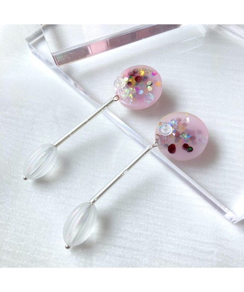 tone(トーン)の「【rusieberry】space vintage ピアス(MA)(ピアス(両耳用)・レディース・ピンク・FREE)」の7枚目の写真