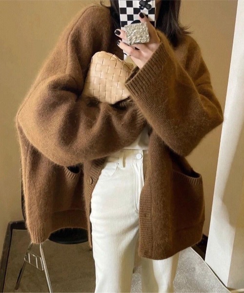 ROOPTOKYO(ループトウキョウ)の「オーバーシルエットカーディガン(カーディガン/ボレロ・レディース・ボルドー/ブラウン/ブラック・FREE)」の2枚目の写真