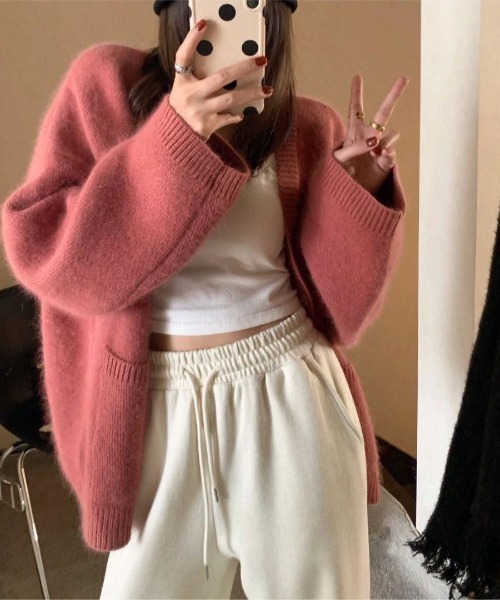 ROOPTOKYO(ループトウキョウ)の「オーバーシルエットカーディガン(カーディガン/ボレロ・レディース・ボルドー/ブラウン/ブラック・FREE)」の3枚目の写真