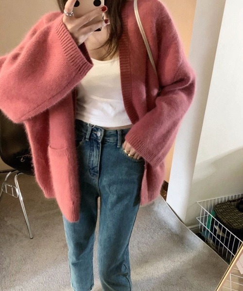 ROOPTOKYO(ループトウキョウ)の「オーバーシルエットカーディガン(カーディガン/ボレロ・レディース・ボルドー/ブラウン/ブラック・FREE)」の4枚目の写真